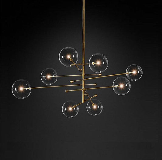 Contemporary Chandelier With Clear Globe Bubbles - 1GCH1 - Modefinity