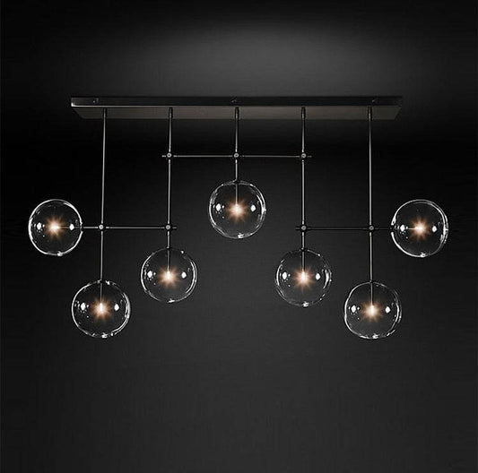 Contemporary Chandelier With Clear Globe Bubbles - 1GCH1