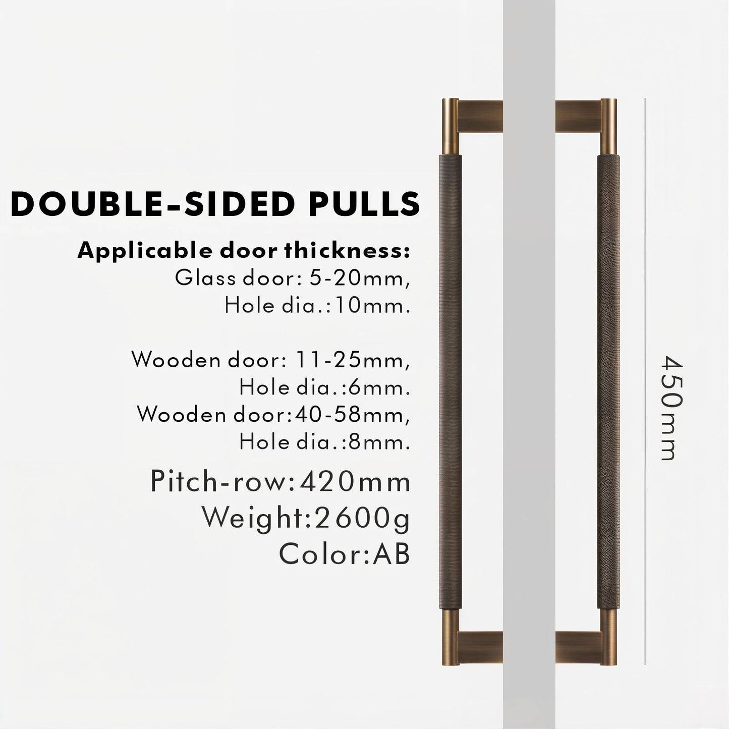 Double Sided Brass Pull Handle - Modefinity