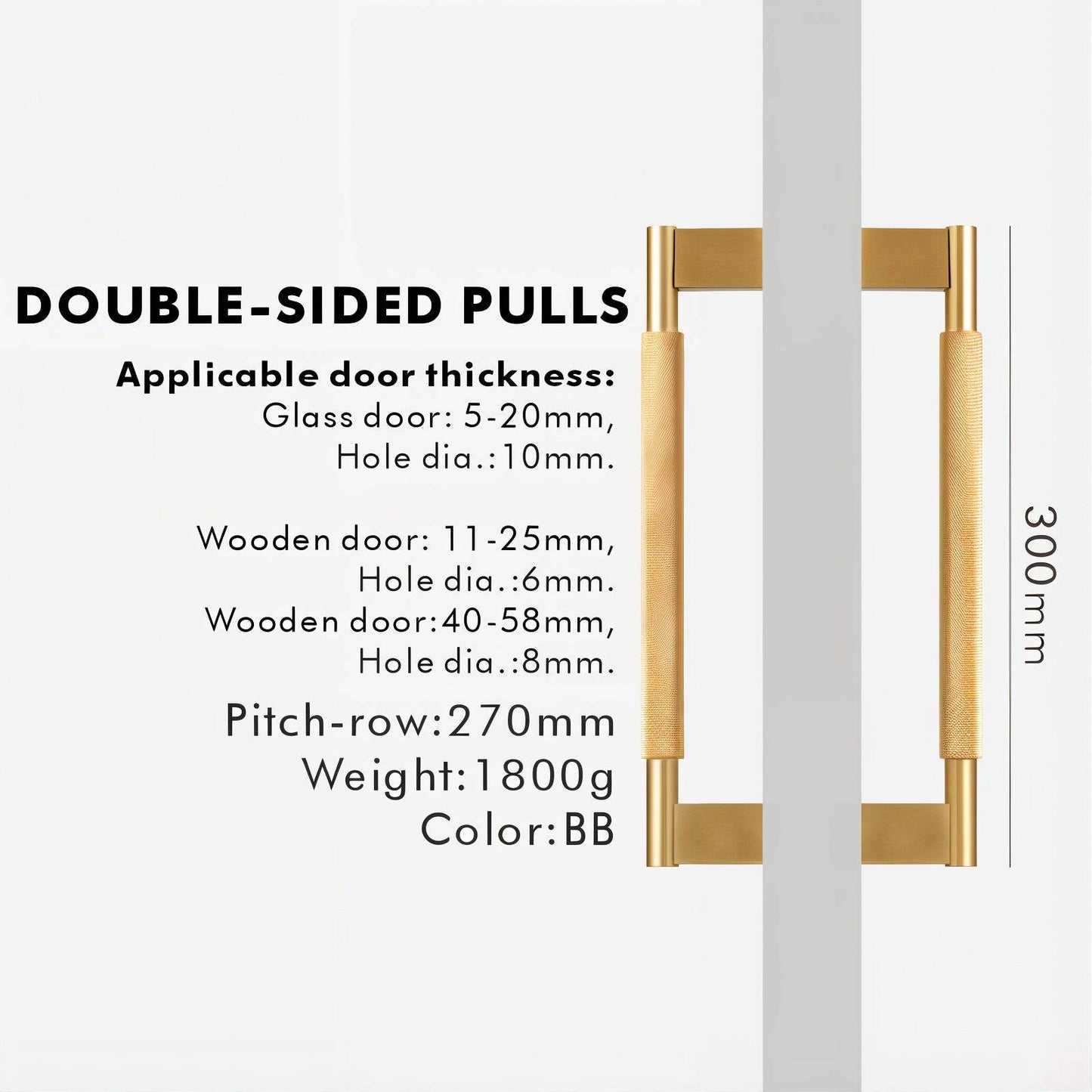 Double Sided Brass Pull Handle - Modefinity