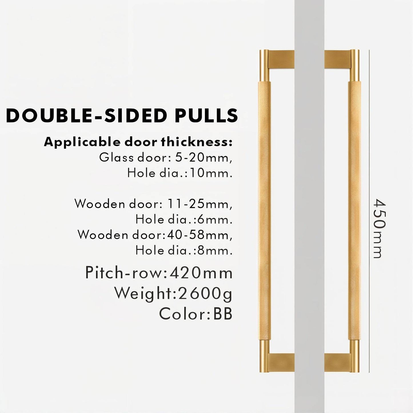 Double Sided Brass Pull Handle - Modefinity