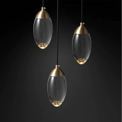 Egg-shape Brass Crystal Pendant Light - 102CL - Modefinity