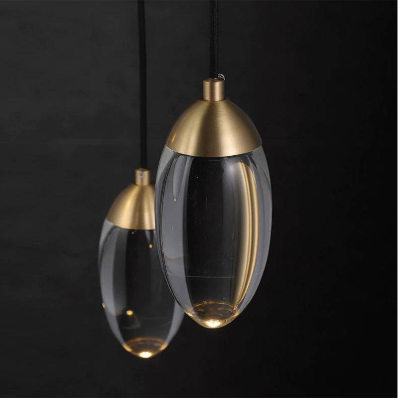 Egg-shape Brass Crystal Pendant Light - 102CL - Modefinity