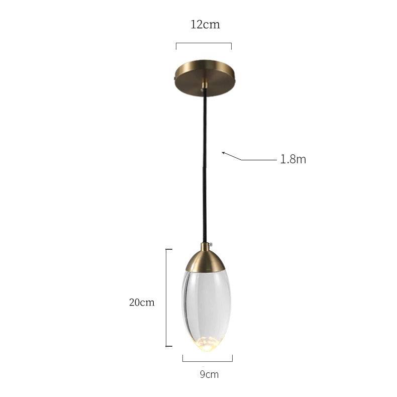 Egg-shape Brass Crystal Pendant Light - 102CL - Modefinity