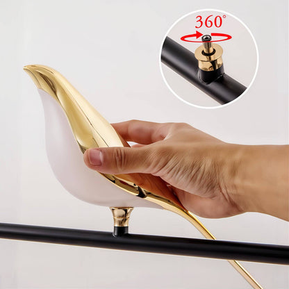 Aplique de pared elegante con forma de pájaro