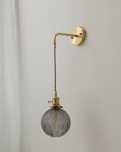 Feather Glass Brass Wall Light - 205GBWL - Modefinity