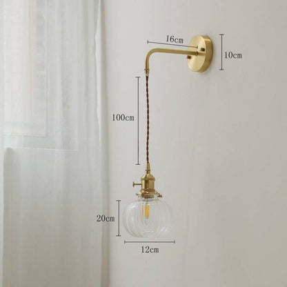 Feather Glass Brass Wall Light - 205GBWL - Modefinity