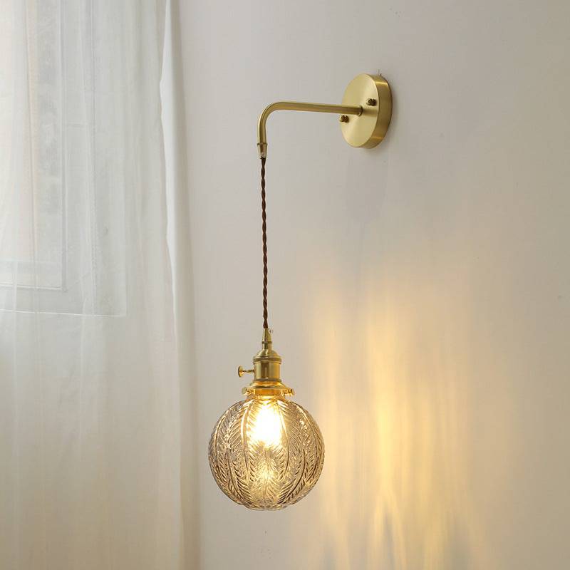 Feather Glass Brass Wall Light - 205GBWL - Modefinity