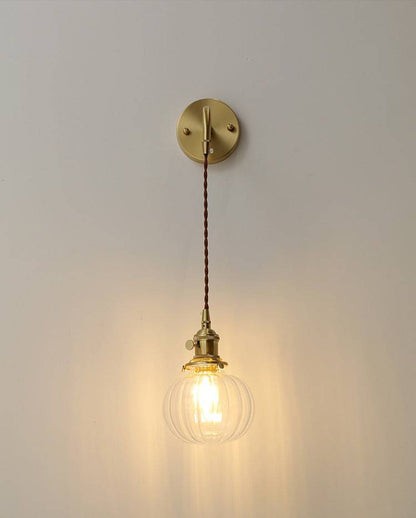 Feather Glass Brass Wall Light - 205GBWL - Modefinity