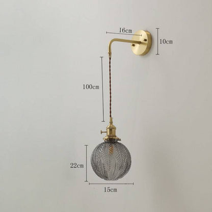 Feather Glass Brass Wall Light - 205GBWL - Modefinity