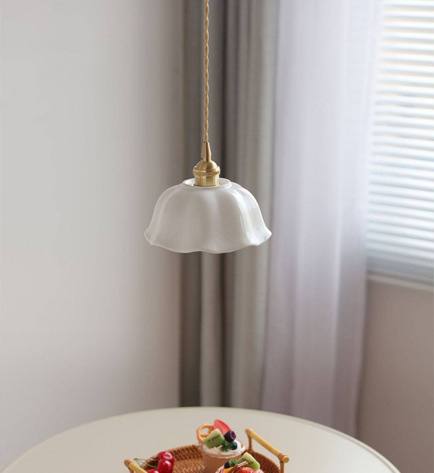 Flower Ceramic Brass Pendant Light - 108PL - Modefinity