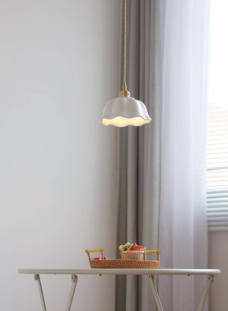 Flower Ceramic Brass Pendant Light - 108PL - Modefinity