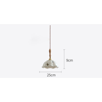 Flower Ceramic Wood Pendant Light - 115PL - Modefinity