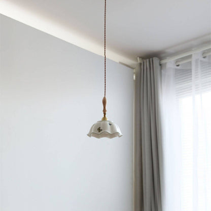 Flower Ceramic Wood Pendant Light - 115PL - Modefinity