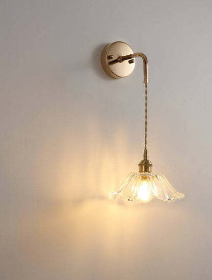 Flower Glass Brass Wall Light - 203GBWL - Modefinity