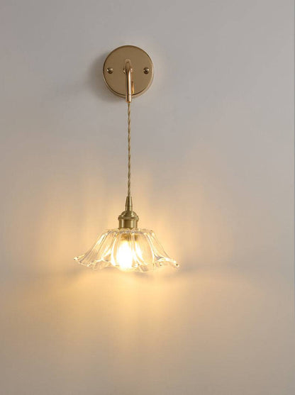 Flower Glass Brass Wall Light - 203GBWL - Modefinity