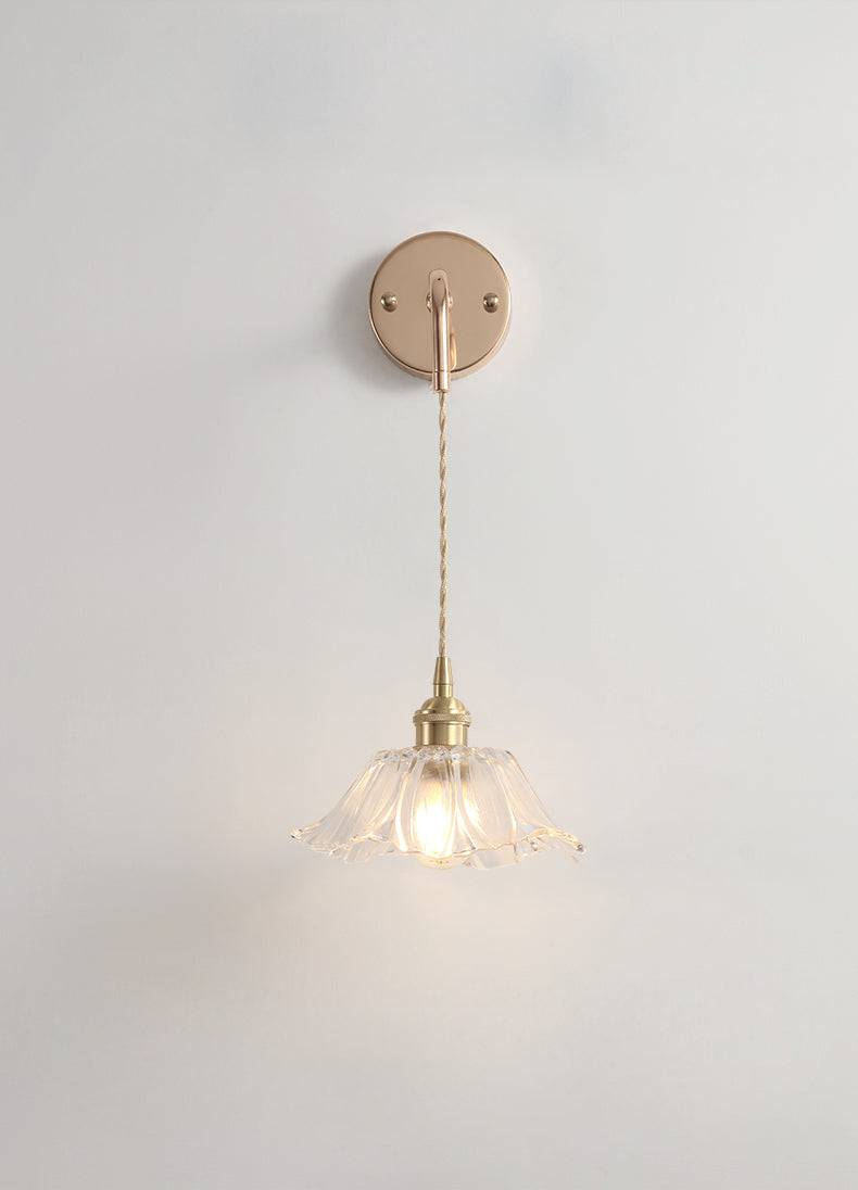 Flower Glass Brass Wall Light - 203GBWL - Modefinity