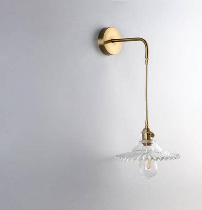 Flower Glass Brass Wall Light - 206GBWL - Modefinity