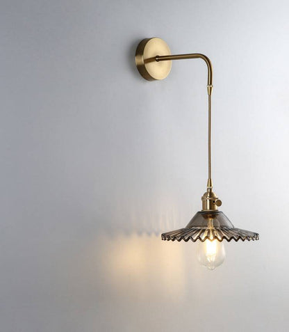 Flower Glass Brass Wall Light - 206GBWL - Modefinity