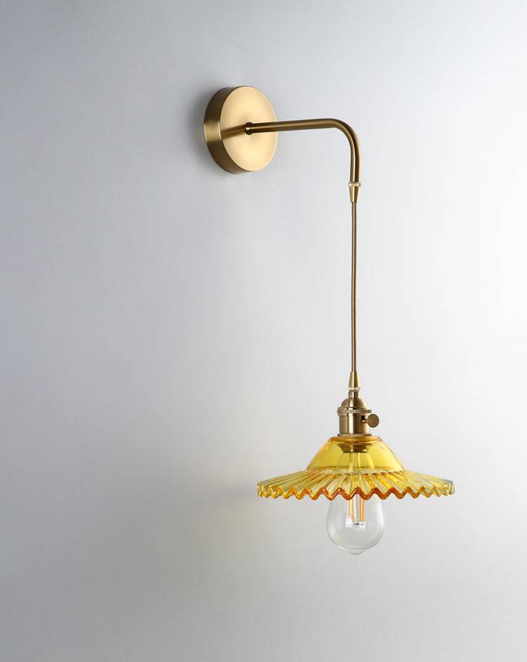 Flower Glass Brass Wall Light - 206GBWL - Modefinity