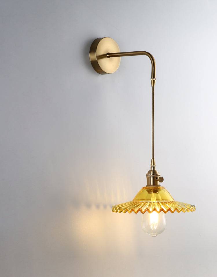 Flower Glass Brass Wall Light - 206GBWL - Modefinity