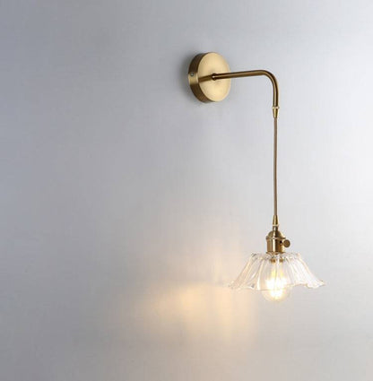 Flower Glass Brass Wall Light - 206GBWL - Modefinity