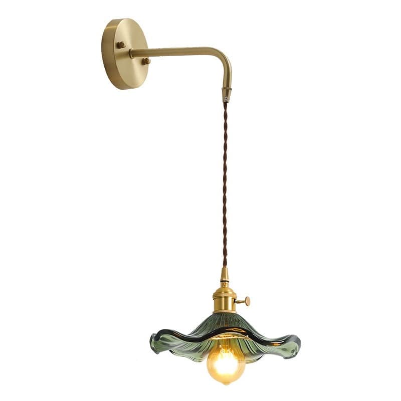 Flower Glass Brass Wall Light - 209GBWL - Modefinity