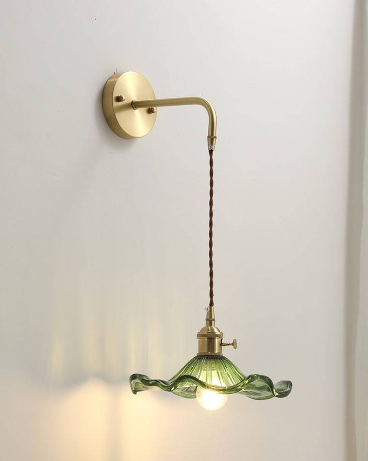 Flower Glass Brass Wall Light - 209GBWL - Modefinity