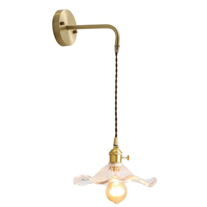 Flower Glass Brass Wall Light - 209GBWL - Modefinity