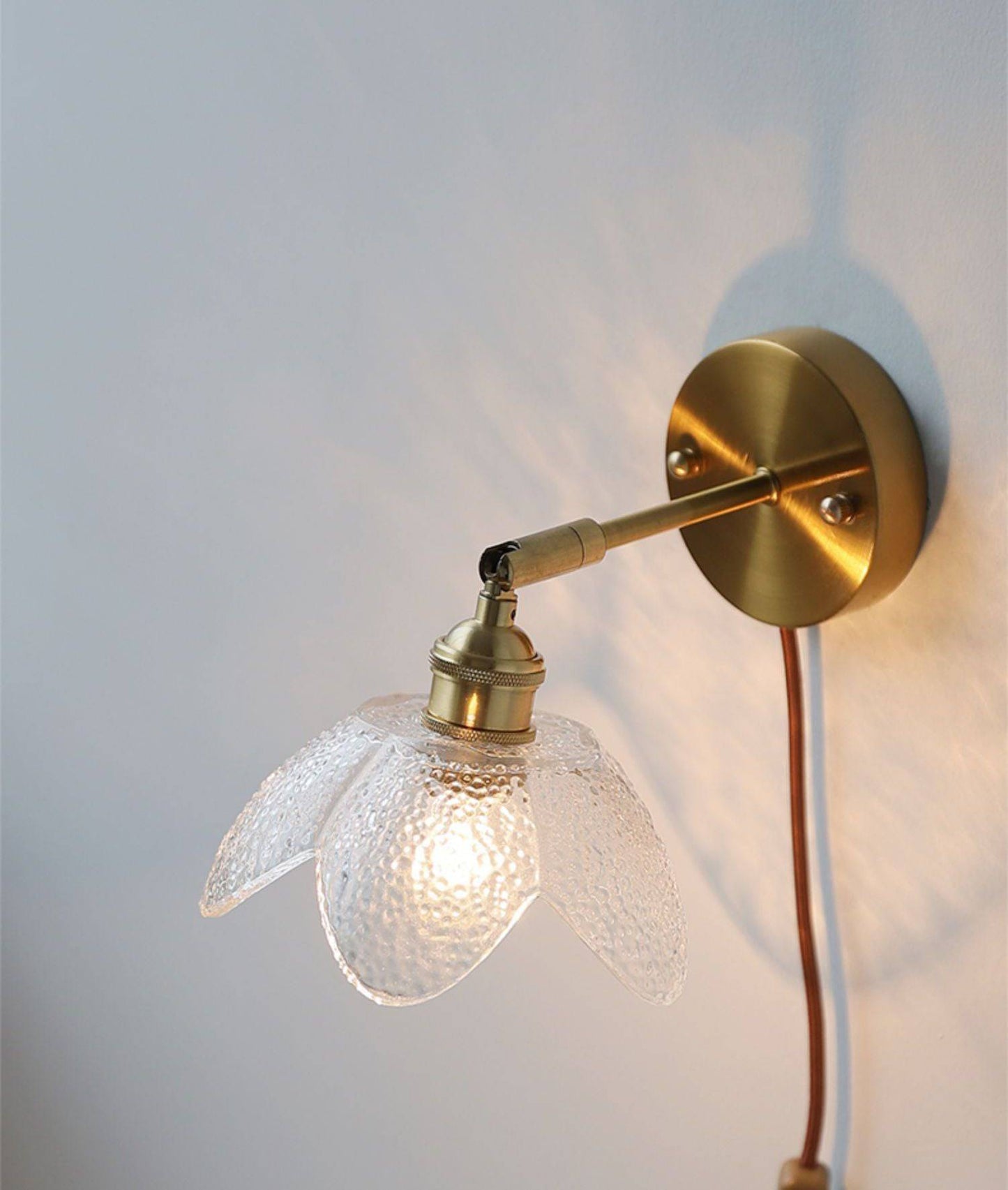 Flower Glass Plug In Wall Sconce Light - 225GBWL - Modefinity