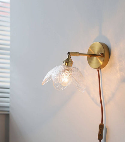 Flower Glass Plug In Wall Sconce Light - 225GBWL - Modefinity