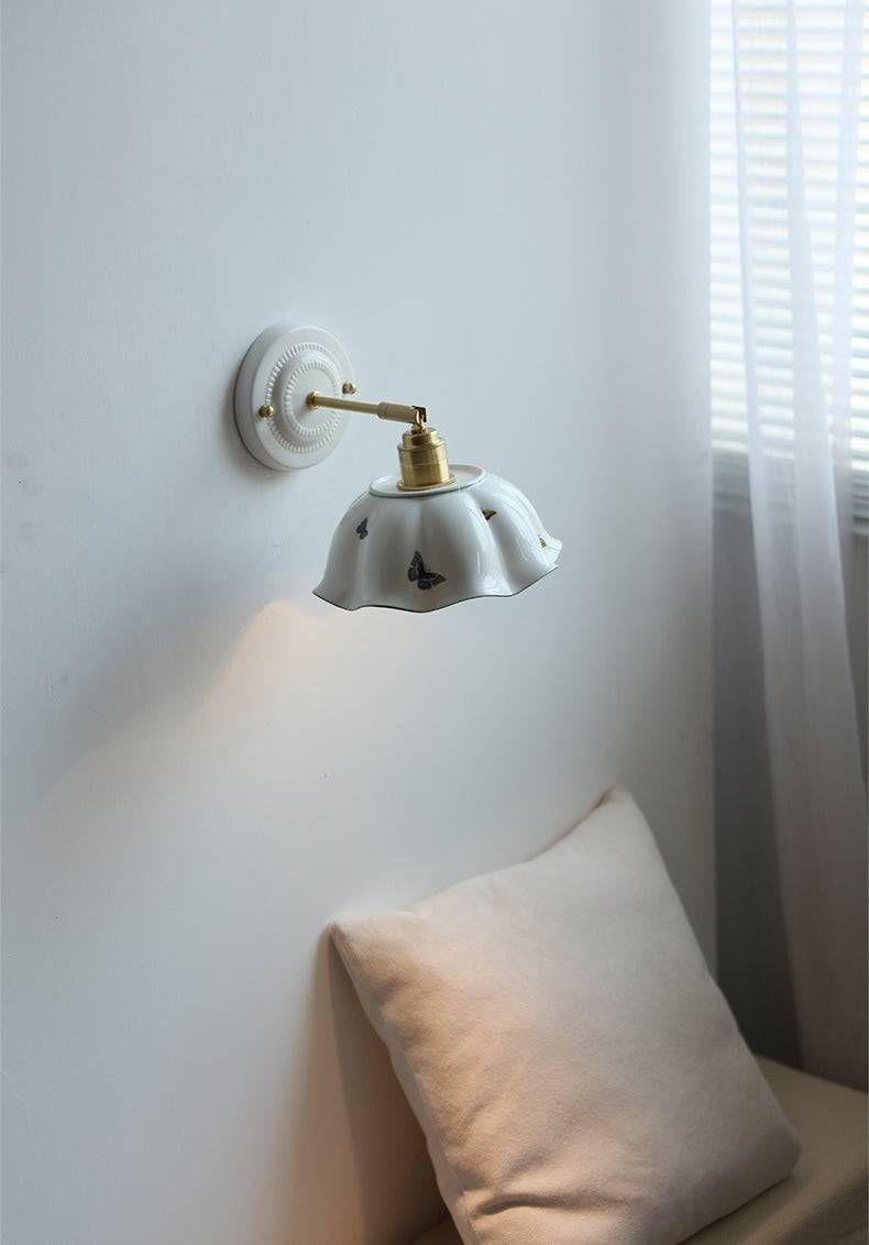 Flower Shape Ceramic Wall Sconce - 108CWP