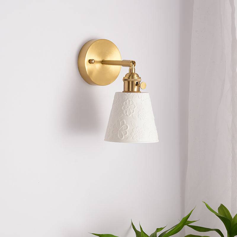 Flower White Ceramic Wall Light - 209ST - Modefinity