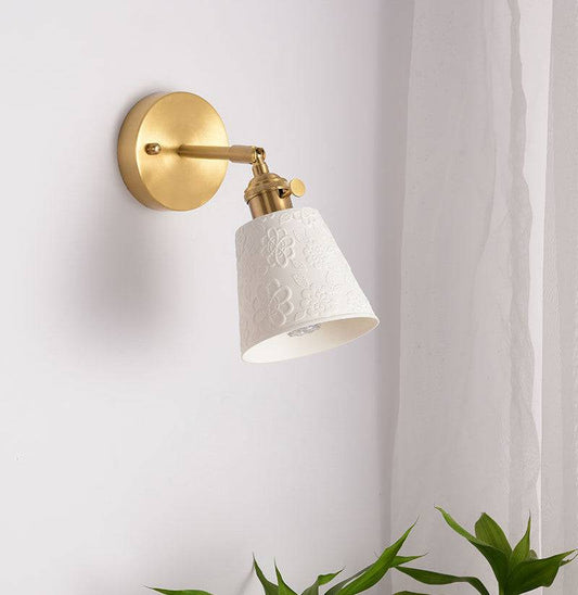 Flower White Ceramic Wall Light - 209ST - Modefinity