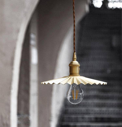 Fluted Brass Pendant Light - 102PL - Modefinity