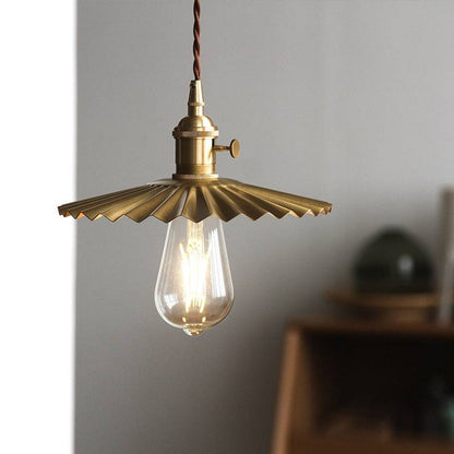 Fluted Brass Pendant Light - 102PL - Modefinity