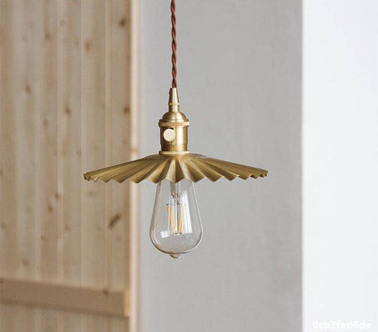 Fluted Brass Pendant Light - 102PL - Modefinity