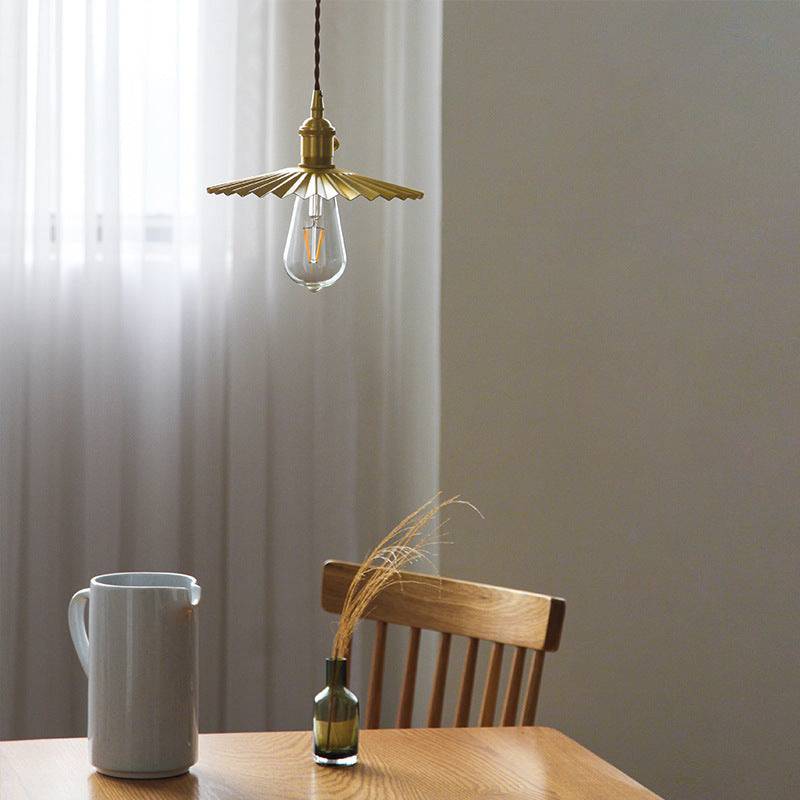 Fluted Brass Pendant Light - 102PL - Modefinity