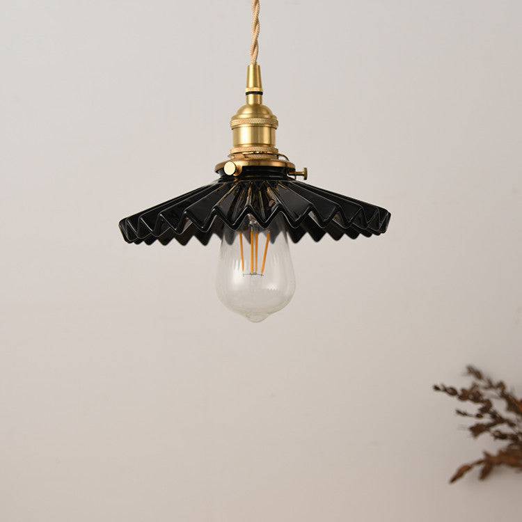 Fluted Ceramic Brass Pendant Light - 121PL - Modefinity