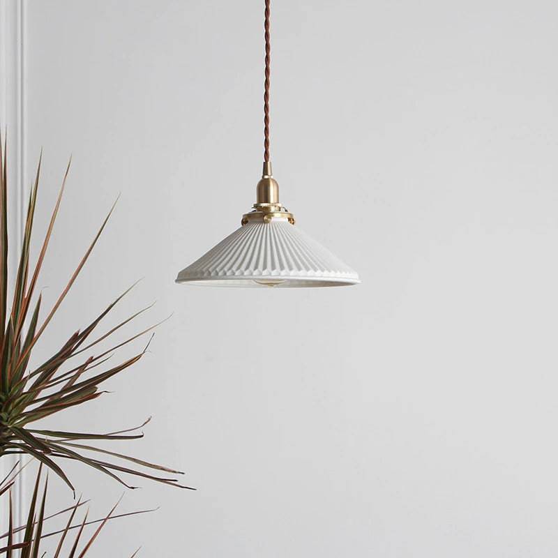 Fluted Ceramic Pendant Light - 101PL - Modefinity