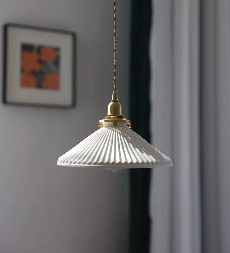 Fluted Ceramic Pendant Light - 101PL - Modefinity