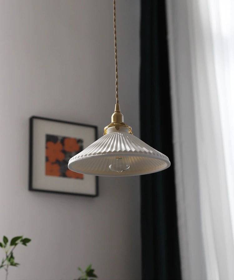 Fluted Ceramic Pendant Light - 101PL - Modefinity