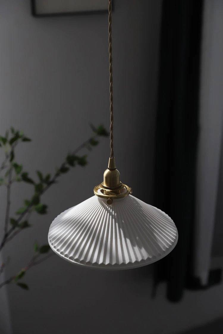 Fluted Ceramic Pendant Light - 101PL - Modefinity