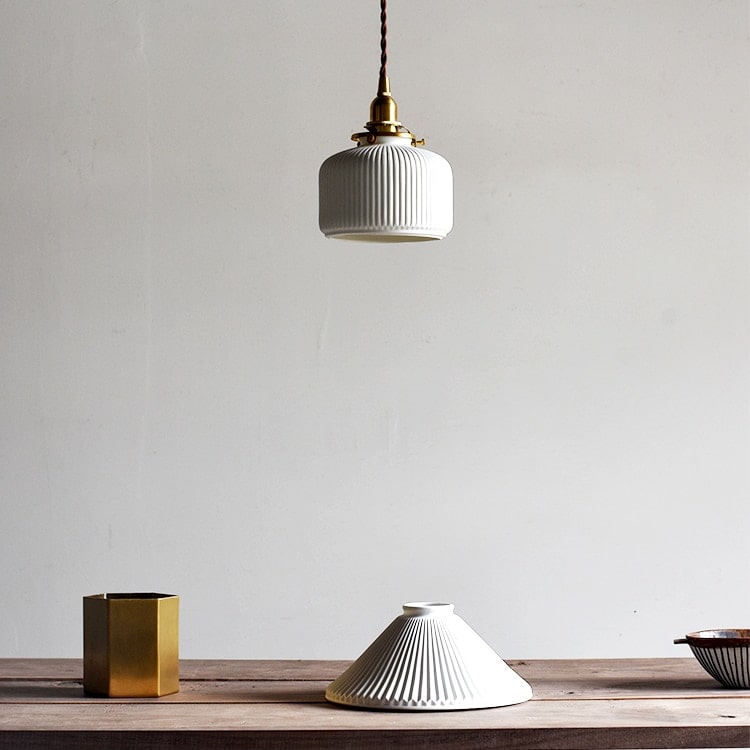 Fluted Ceramic Pendant Light - 110PL - Modefinity