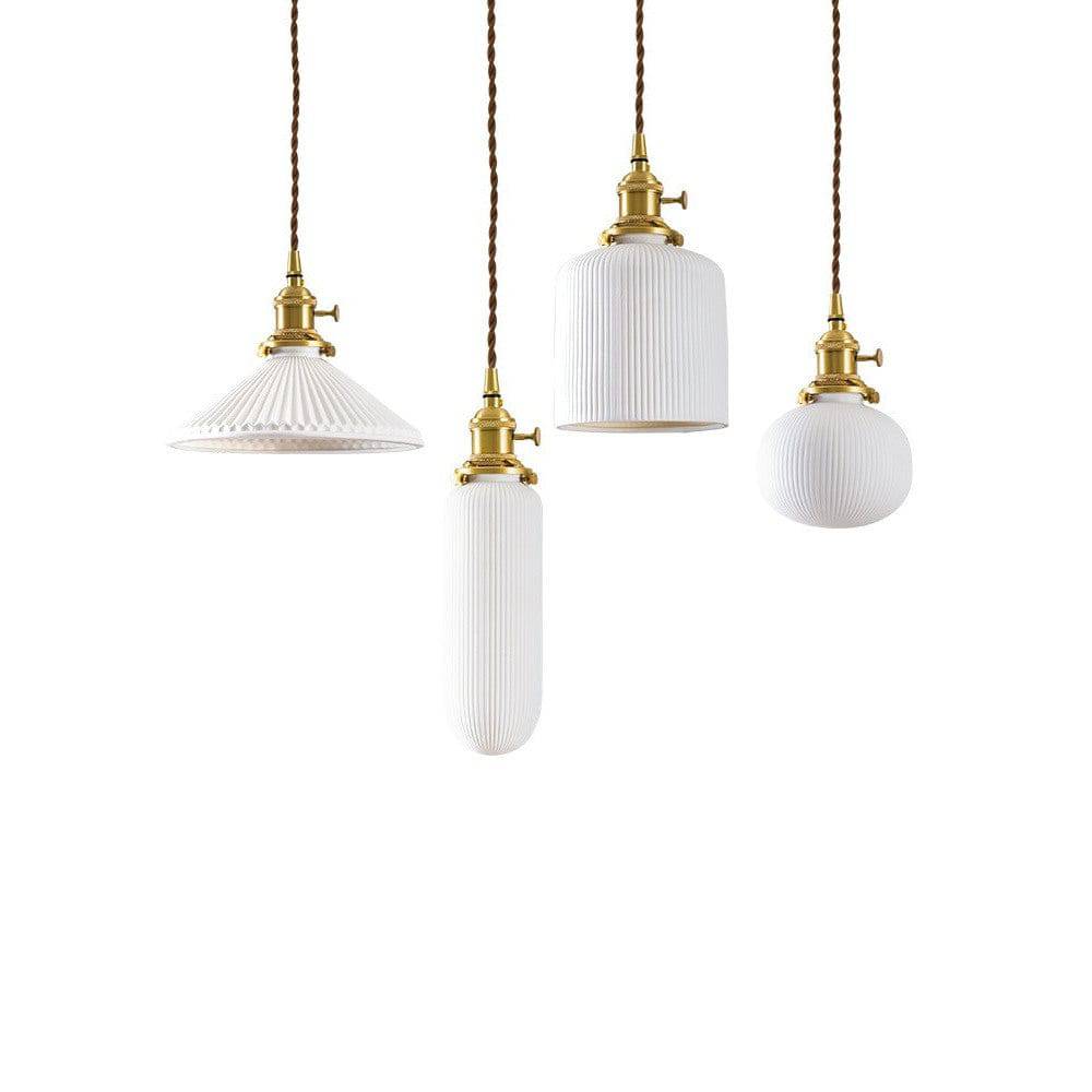 Fluted Ceramic Pendant Light - 111PL