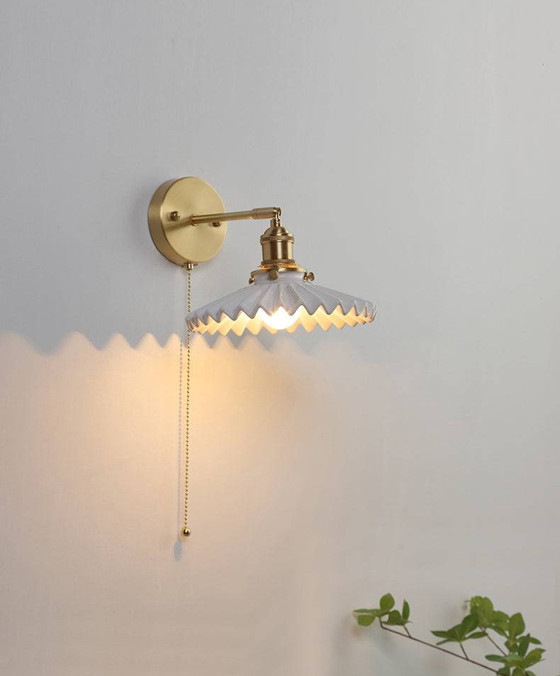 Fluted White Ceramic Wall Light - 217ST - Modefinity