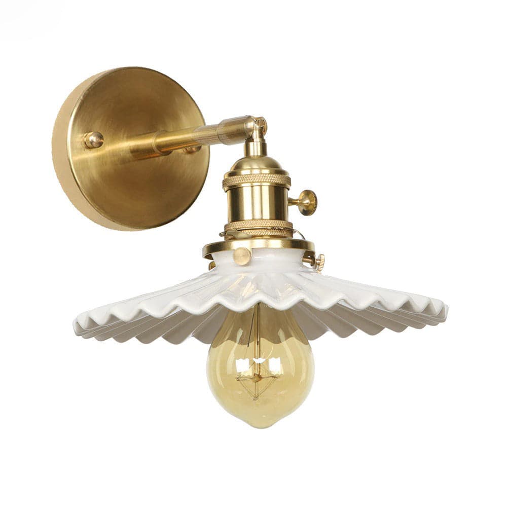 Fluted White Ceramic Wall Light - 218ST - Modefinity