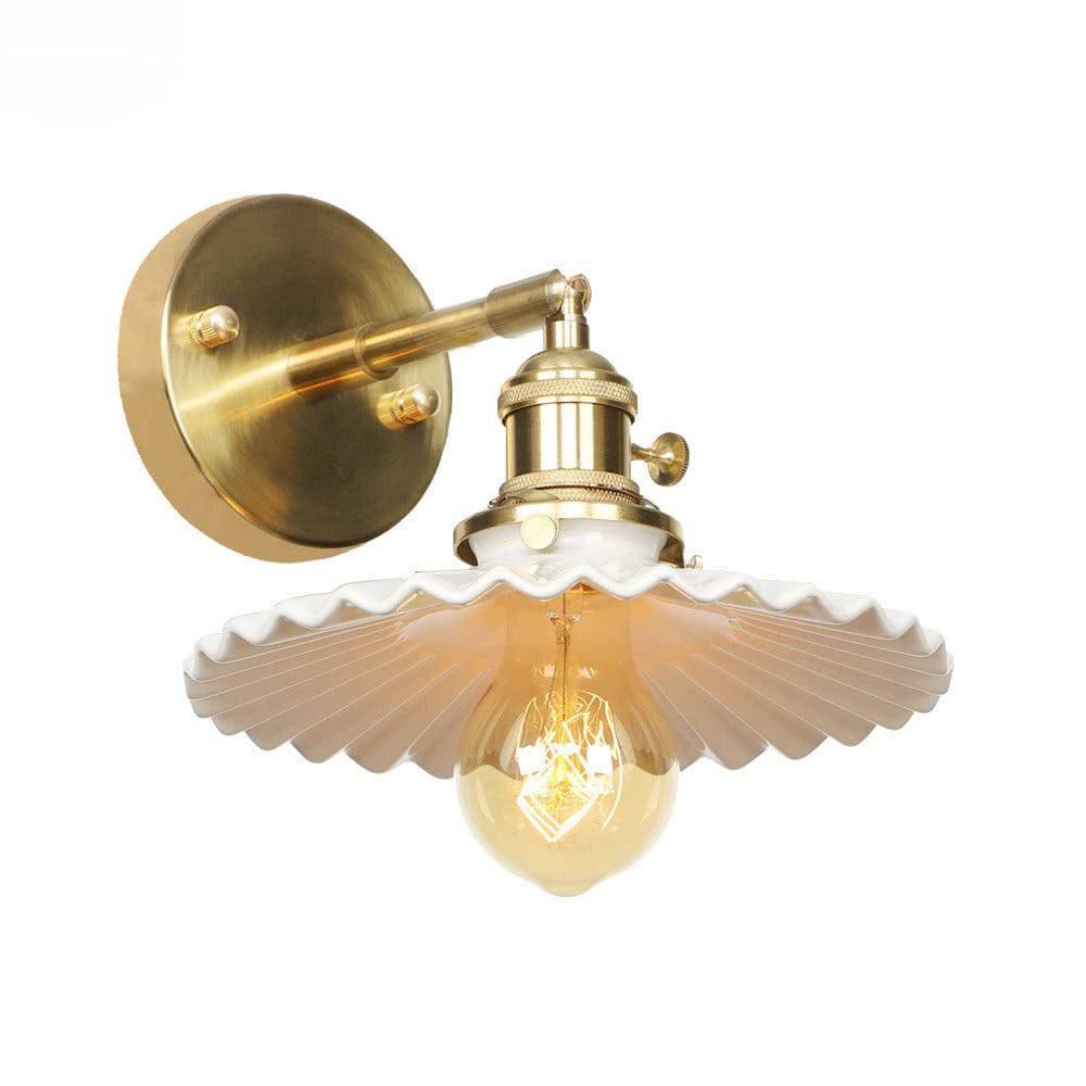 Fluted White Ceramic Wall Light - 218ST - Modefinity