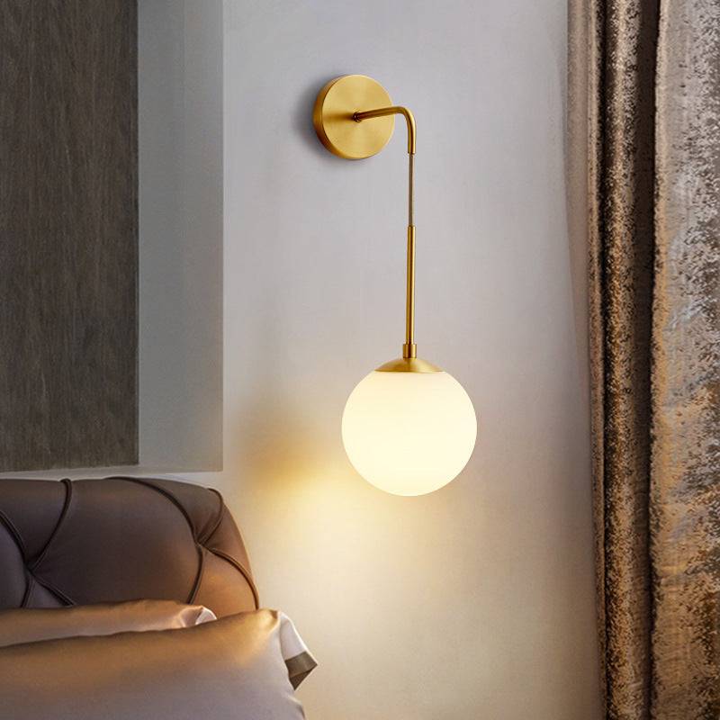 Frosted Glass Brass Wall Light - 234GBWL - Modefinity