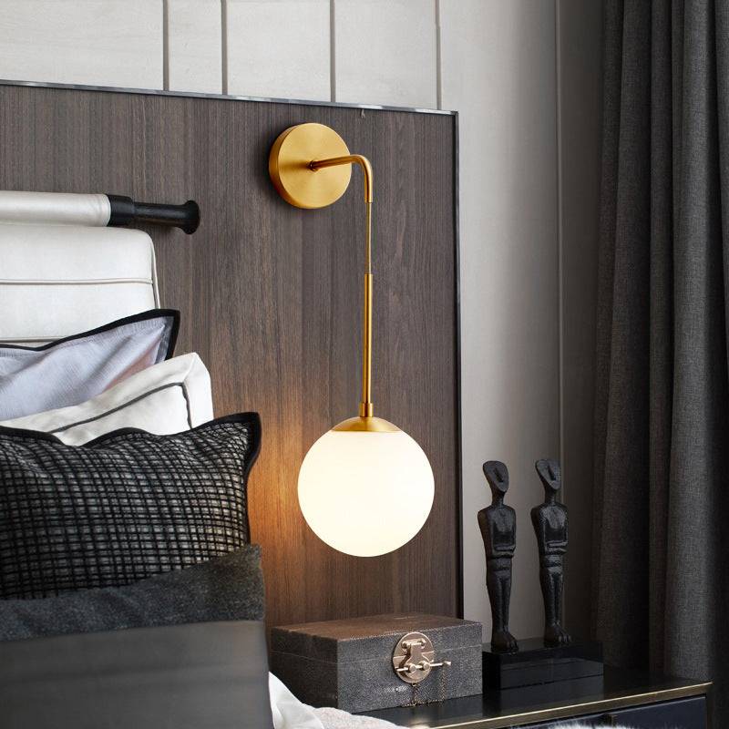 Frosted Glass Brass Wall Light - 234GBWL - Modefinity